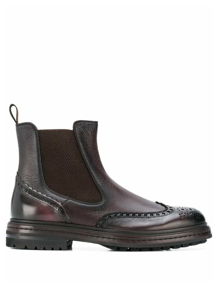 Santoni embellished chelsea boots - Brown