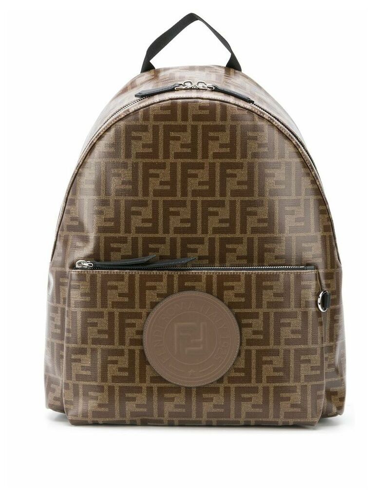 Fendi logo backpack - Brown
