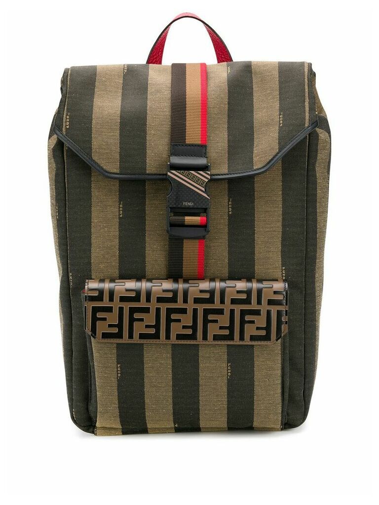 Fendi stripe logo backpack - Green