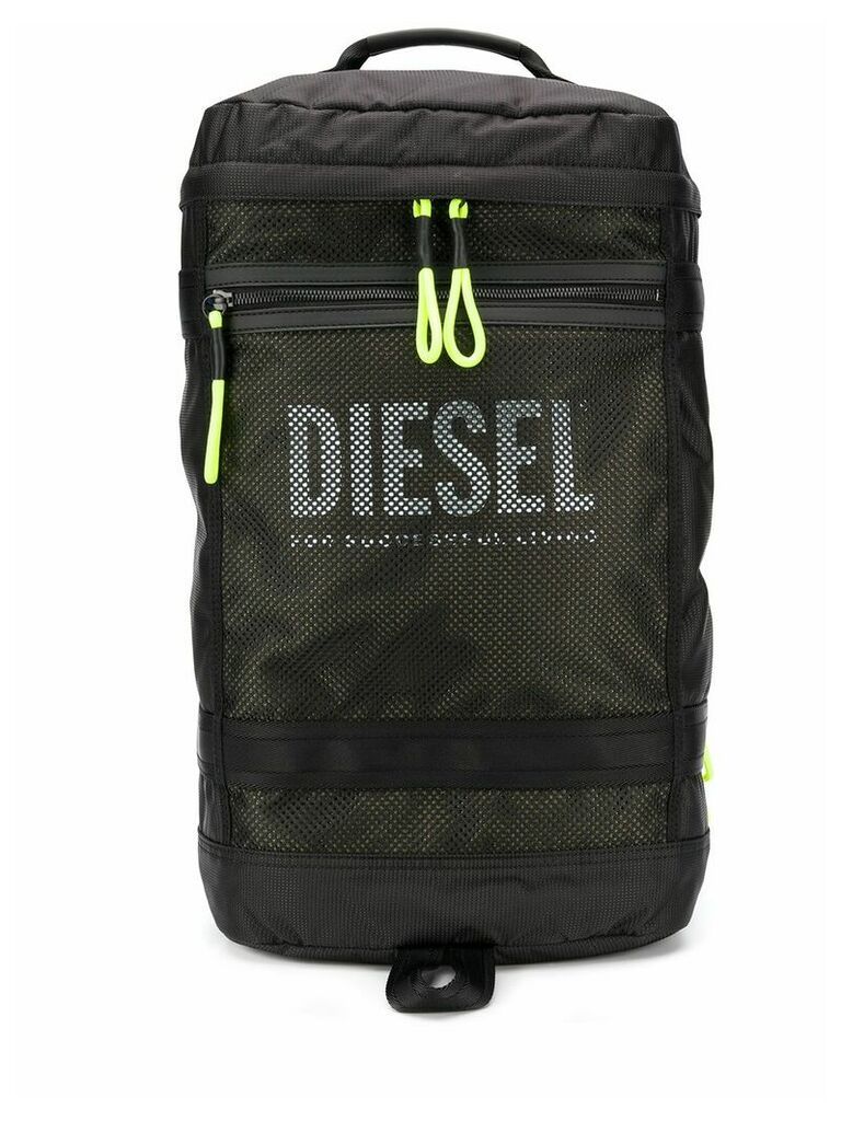 Diesel panelled mesh backpack - Black