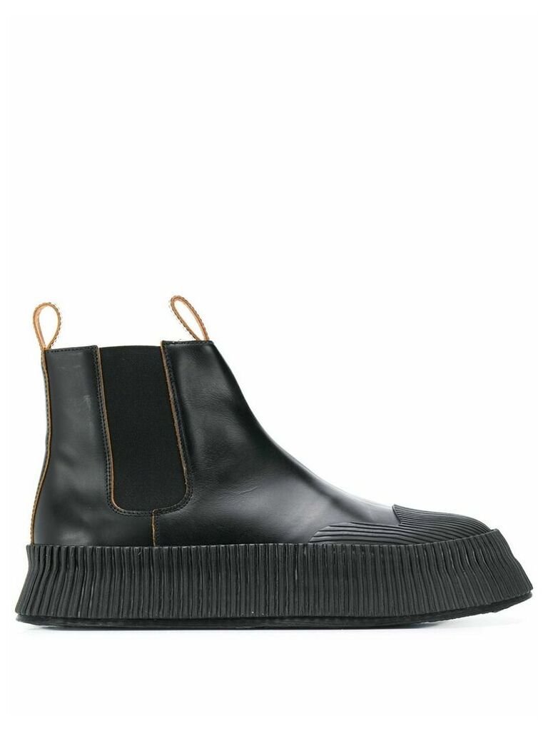 Jil Sander platform ankle boots - Black
