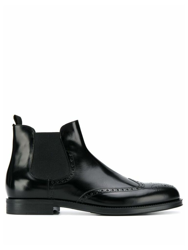 Giorgio Armani patterned slip-on ankle boots - Black