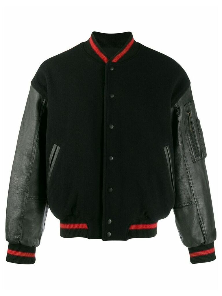 Kansai Yamamoto Pre-Owned leather bomber jacket - Black