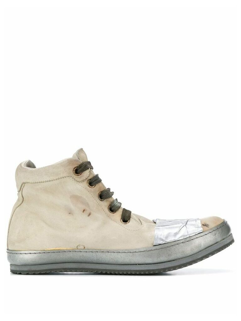 A Diciannoveventitre distressed high-top sneakers - NEUTRALS