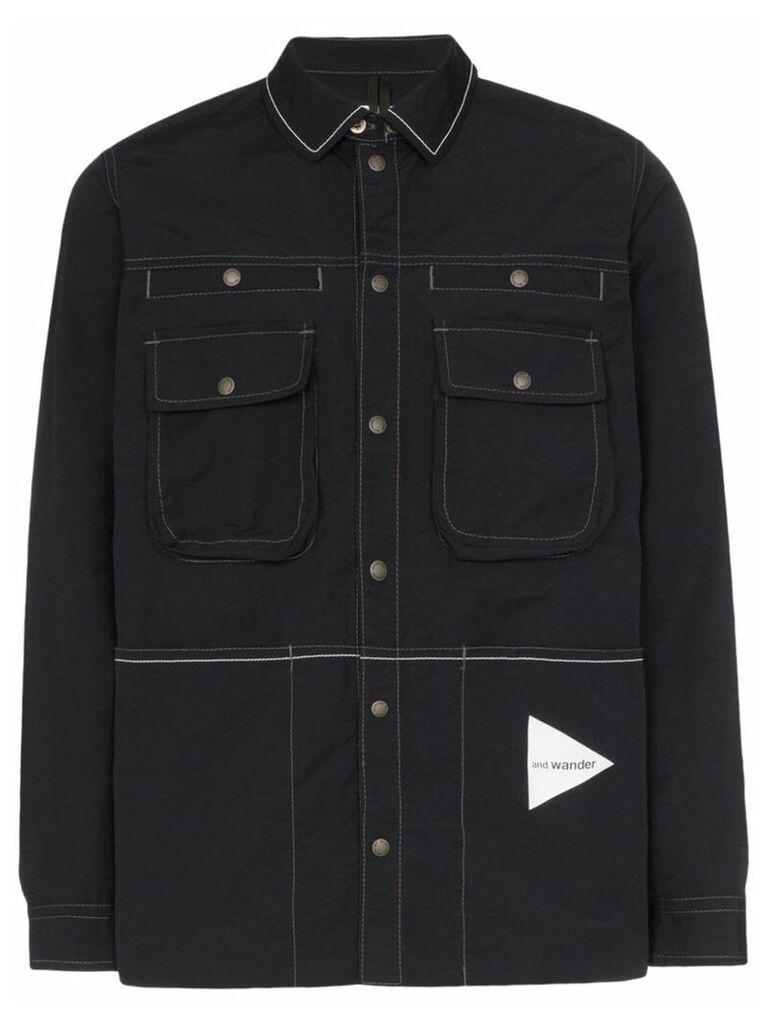 and Wander Laser nylon shirt jacket - Black