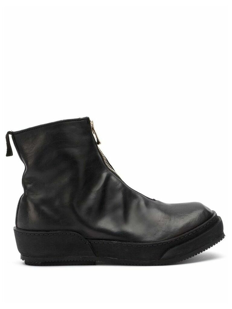 Guidi zip front ankle boots - Black