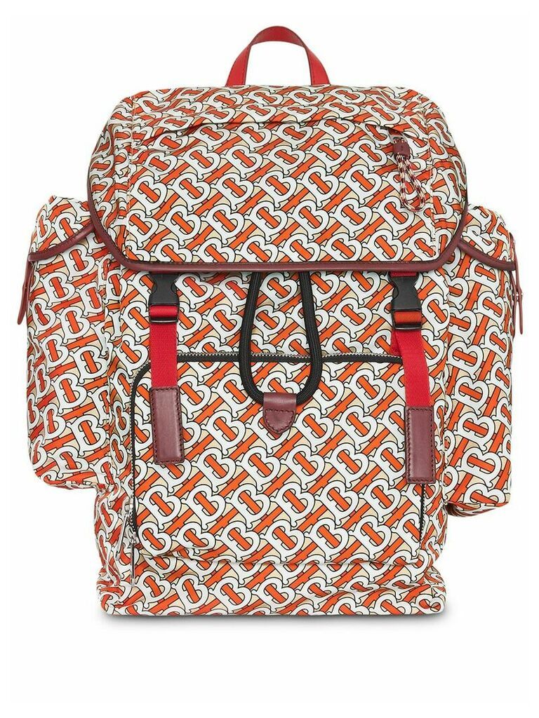 Burberry medium monogram print backpack - Red
