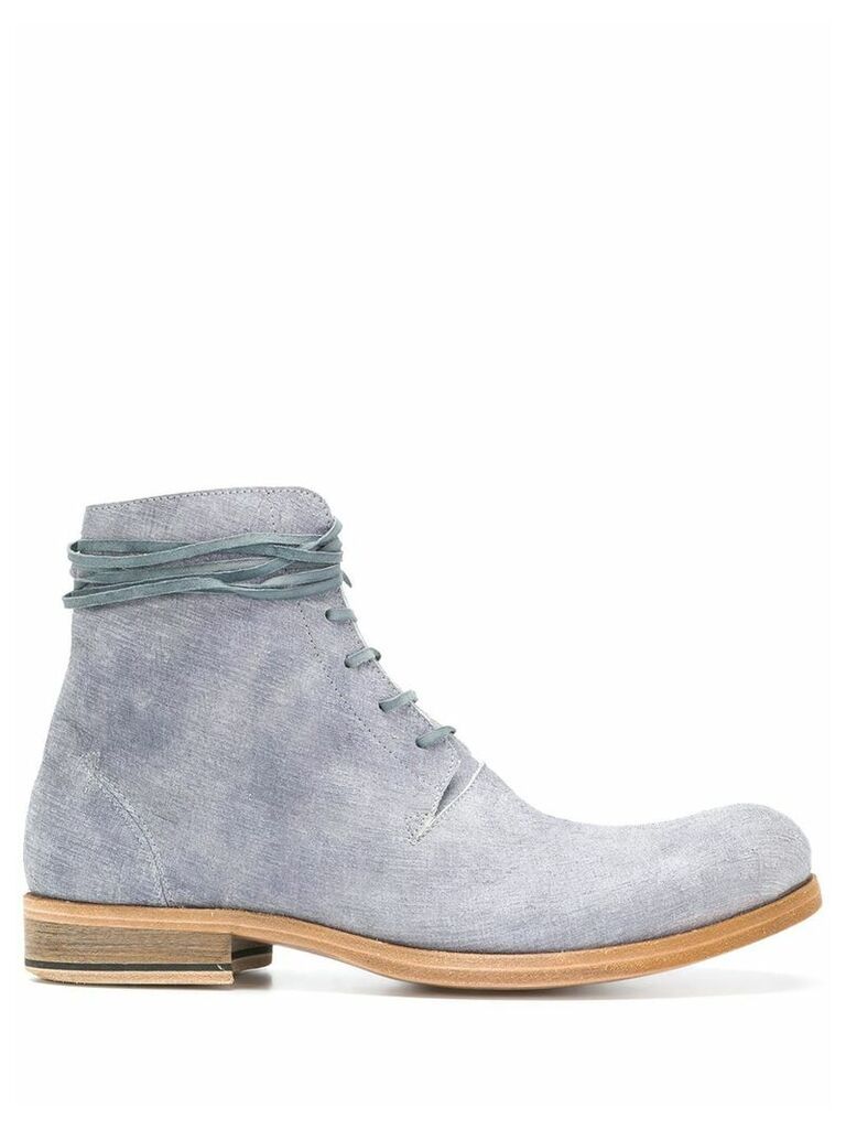 Individual Sentiments textured lace-up boots - Blue