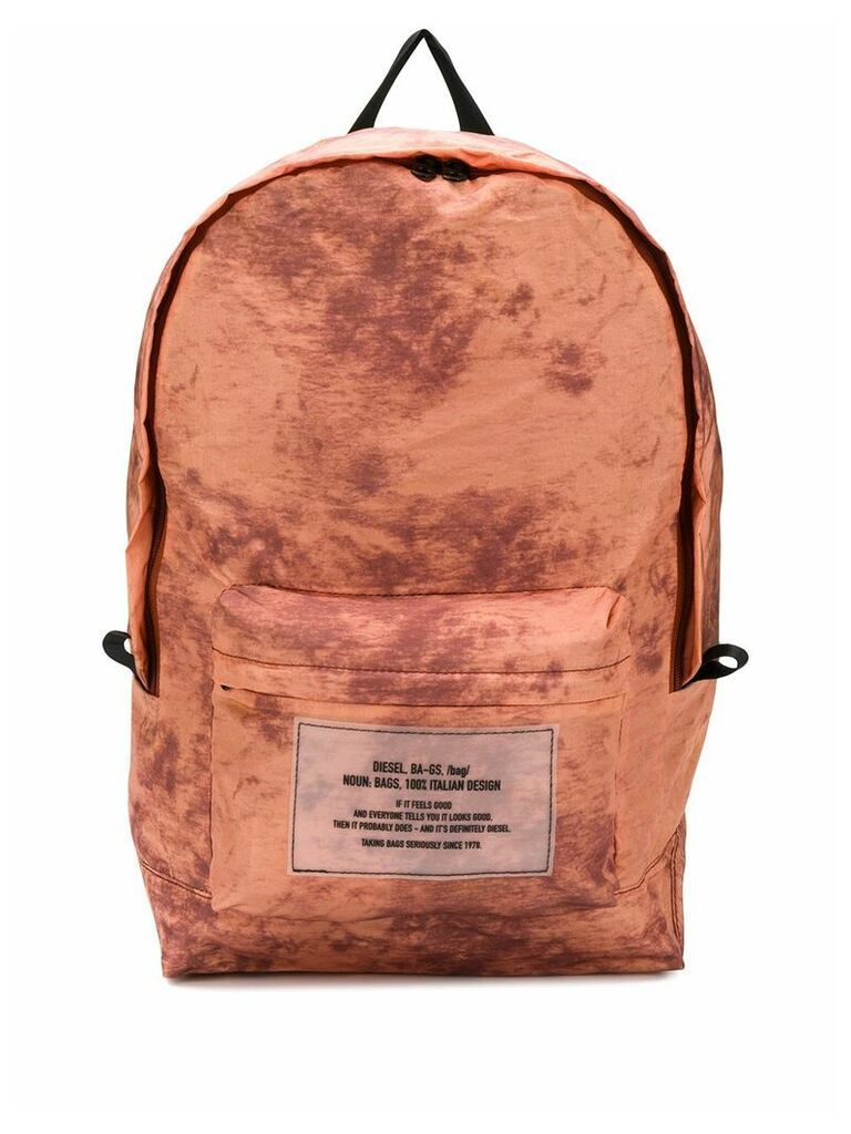 Diesel packable tie-dye print backpack - ORANGE