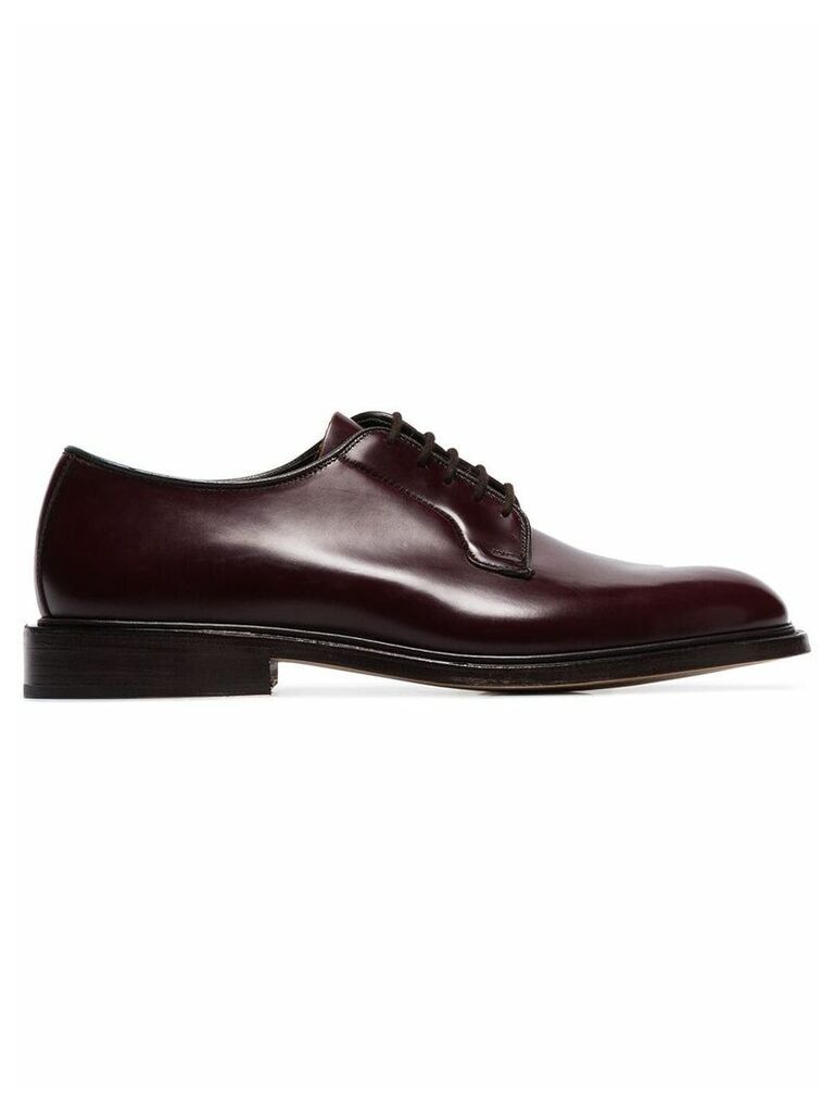 Trickers burgundy Robert patent leather lace up shoes - Red