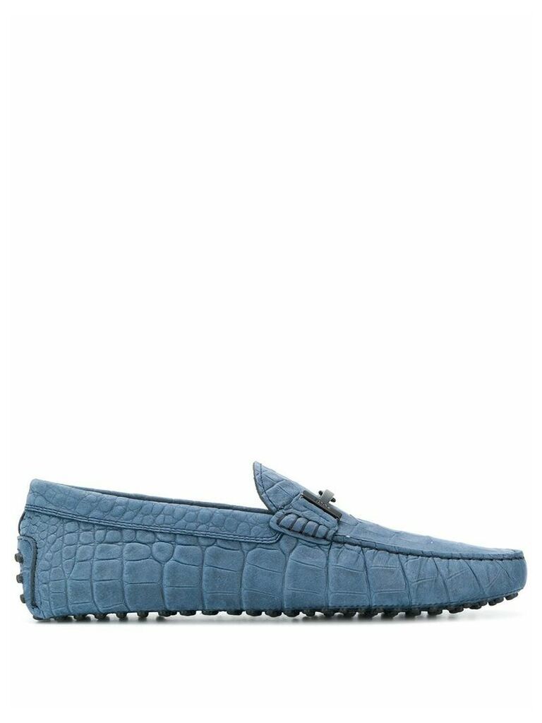 Tod's crocodile effect Double T loafers - Blue