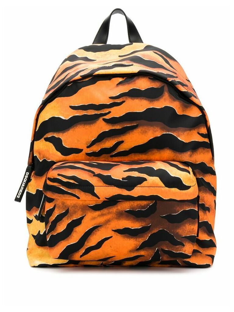 Dsquared2 tiger print backpack - ORANGE