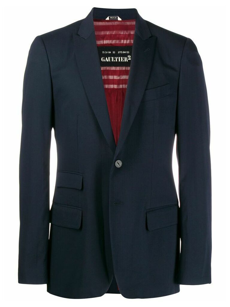 Jean Paul Gaultier Pre-Owned peaked notched lapel blazer - Blue