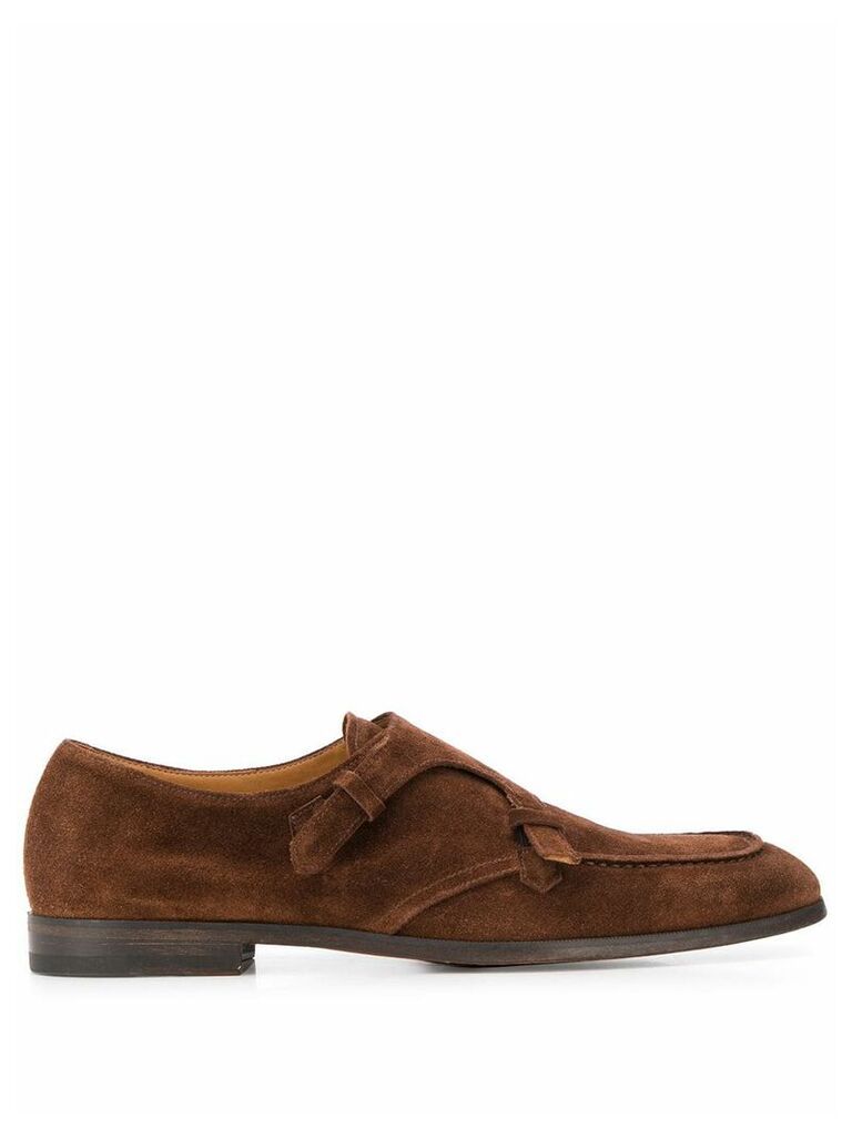 Doucal's loop strap monk shoes - Brown