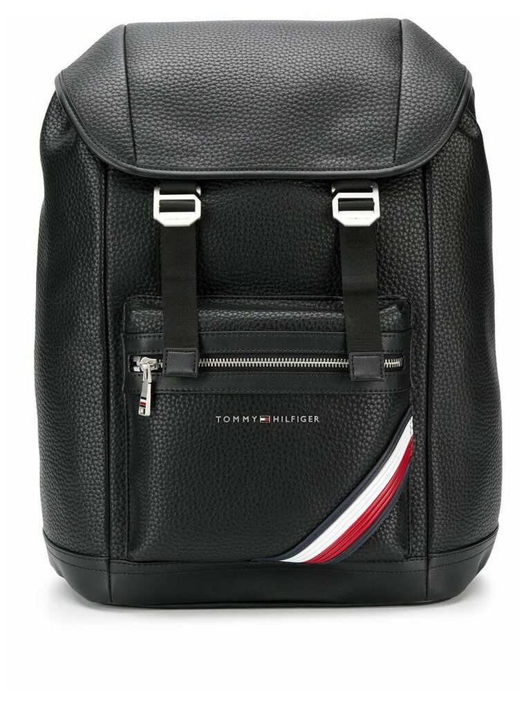 Tommy Hilfiger oversized buckled backpack - Black
