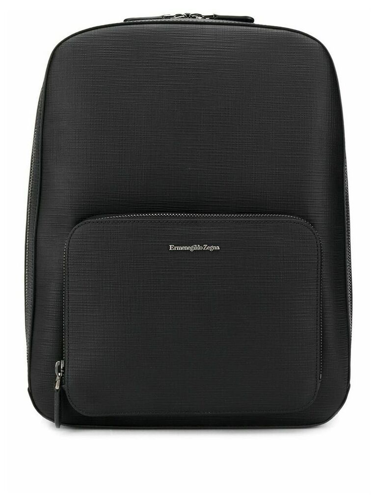 Ermenegildo Zegna textured leather backpack - Black