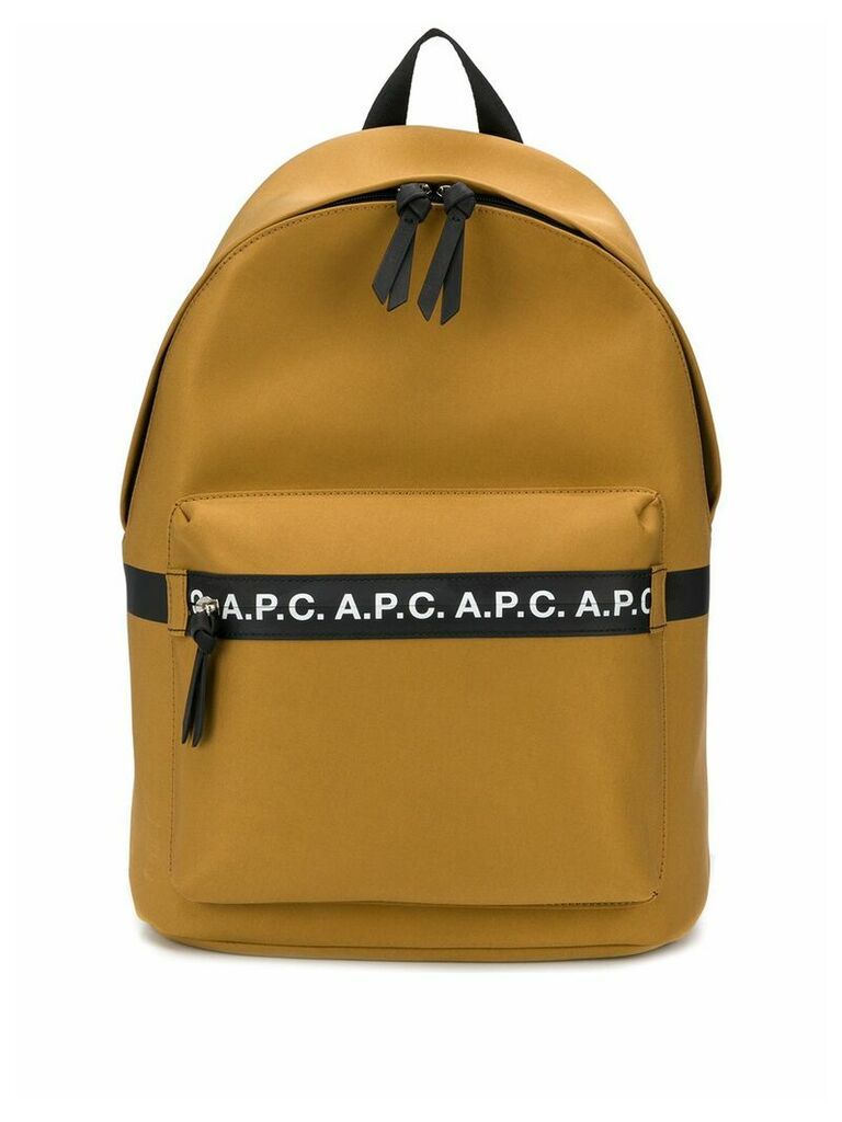 A.P.C. logo strip backpack - Brown