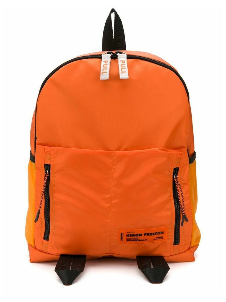 Heron Preston round zip backpack - ORANGE