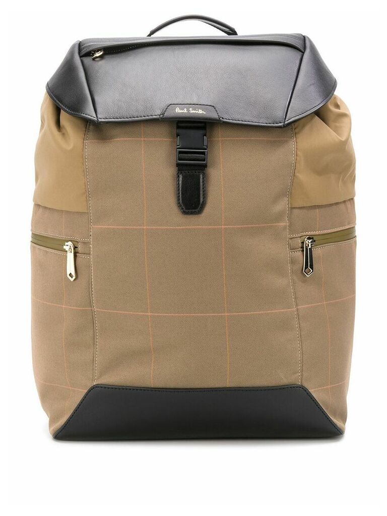 Paul Smith checked print backpack - Neutrals