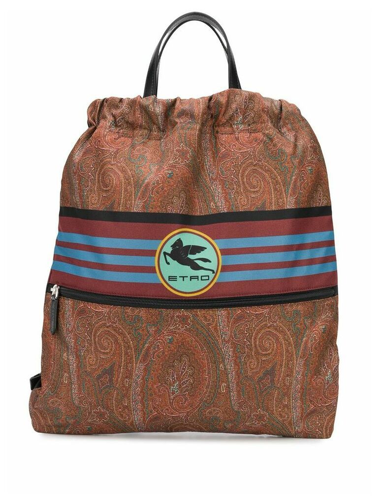 Etro paisley print backpack - Brown