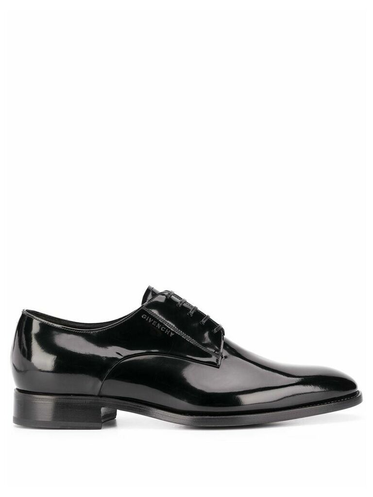 Givenchy logo detail patent Derby shoes - Black
