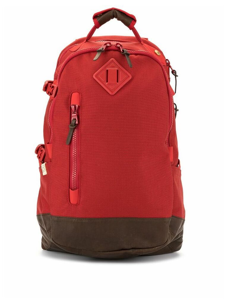 visvim two tone zip backpack - Red