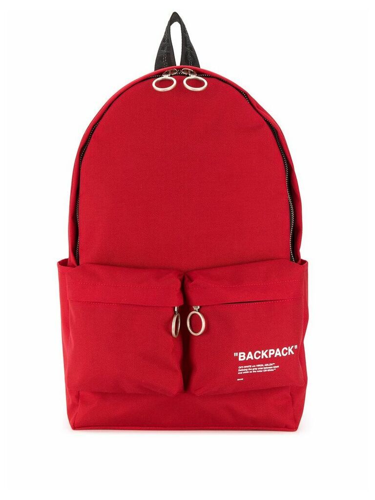 Off-White slogan backpack - Red