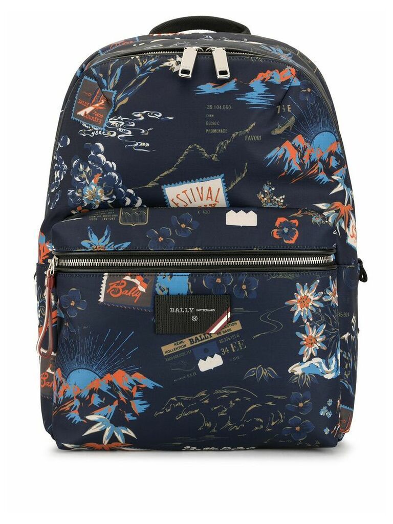 Bally Ferey printed backpack - Blue