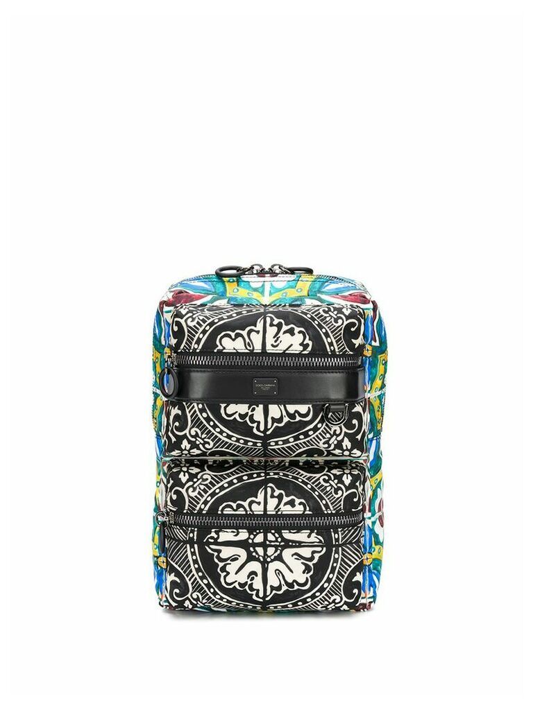 Dolce & Gabbana Sicilia DNA Maiolica print backpack - Black