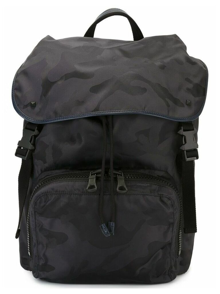 Valentino Garavani camouflage pattern backpack - Blue