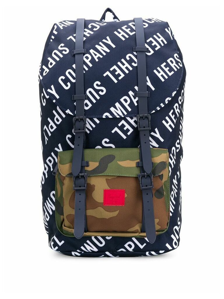 Herschel Supply Co. camouflage pocket logo backpack - Blue