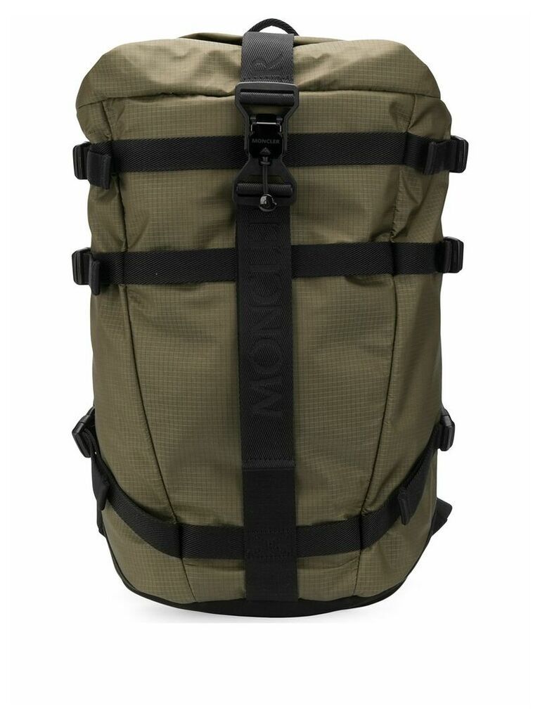 Moncler logo strap backpack - Green
