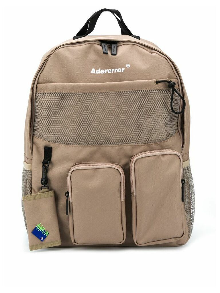 Ader Error logo-print multi-pocket backpack - NEUTRALS