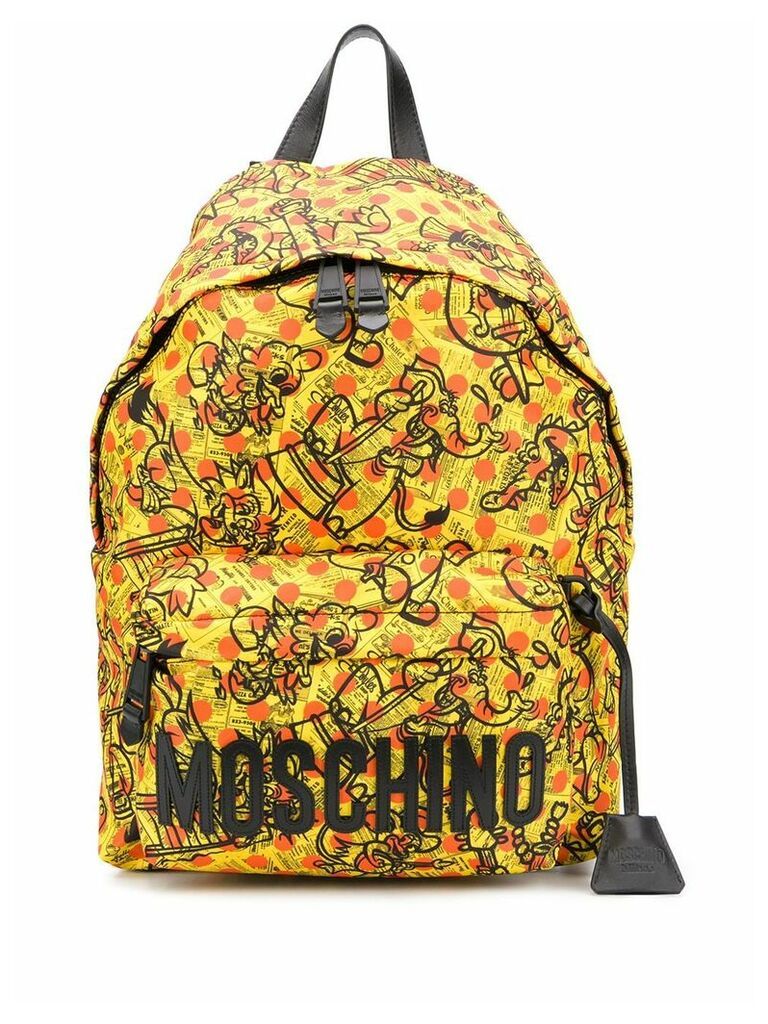 Moschino printed backpack - Yellow