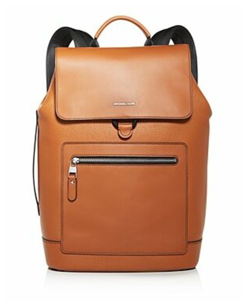 Hudson Flap Pebbled Leather Backpack