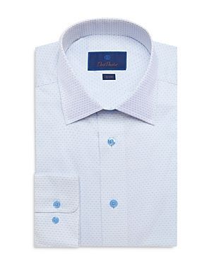 Cotton Micro Dot Trim Fit Dress Shirt