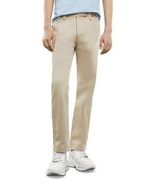 Raw Straight Fit Jeans in Beige with Integrated Belt
