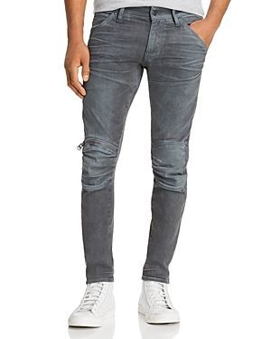 5620 3D Knee-Zip Skinny Jeans in Dark Aged Cobler