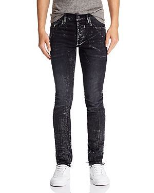 Metallic Detail Skinny Fit Jeans in Black Wash Multi