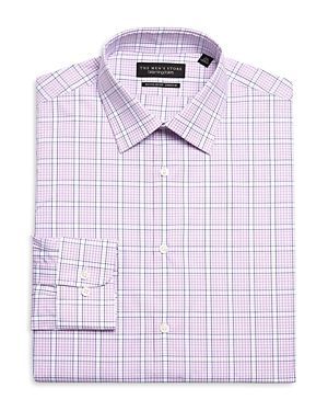 Cotton Stretch Check Regular Fit Dress Shirt - 100% Exclusive