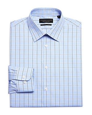 Cotton Stretch Check Convertible Cuff Regular Fit Dress Shirt - 100% Exclusive
