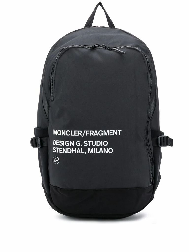 address-print logo backpack