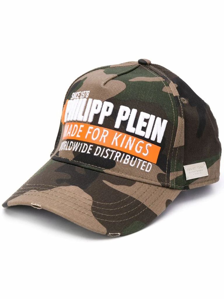embroidered logo camouflage cap