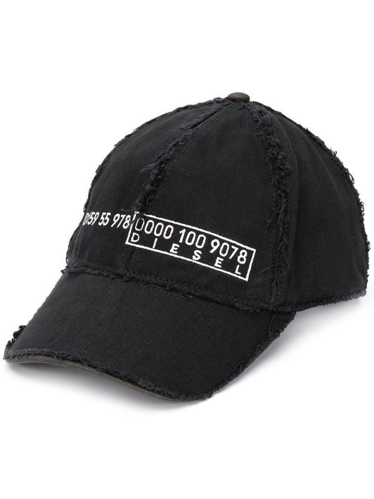 distressed denim baseball cap