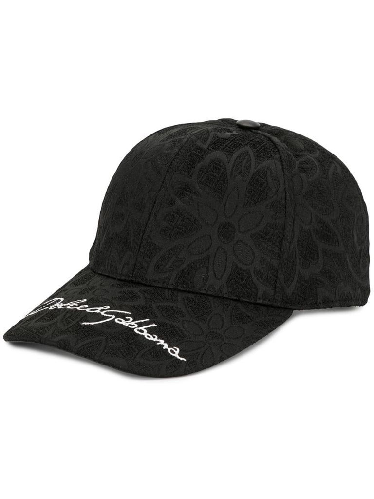 jacquard floral pattern cap