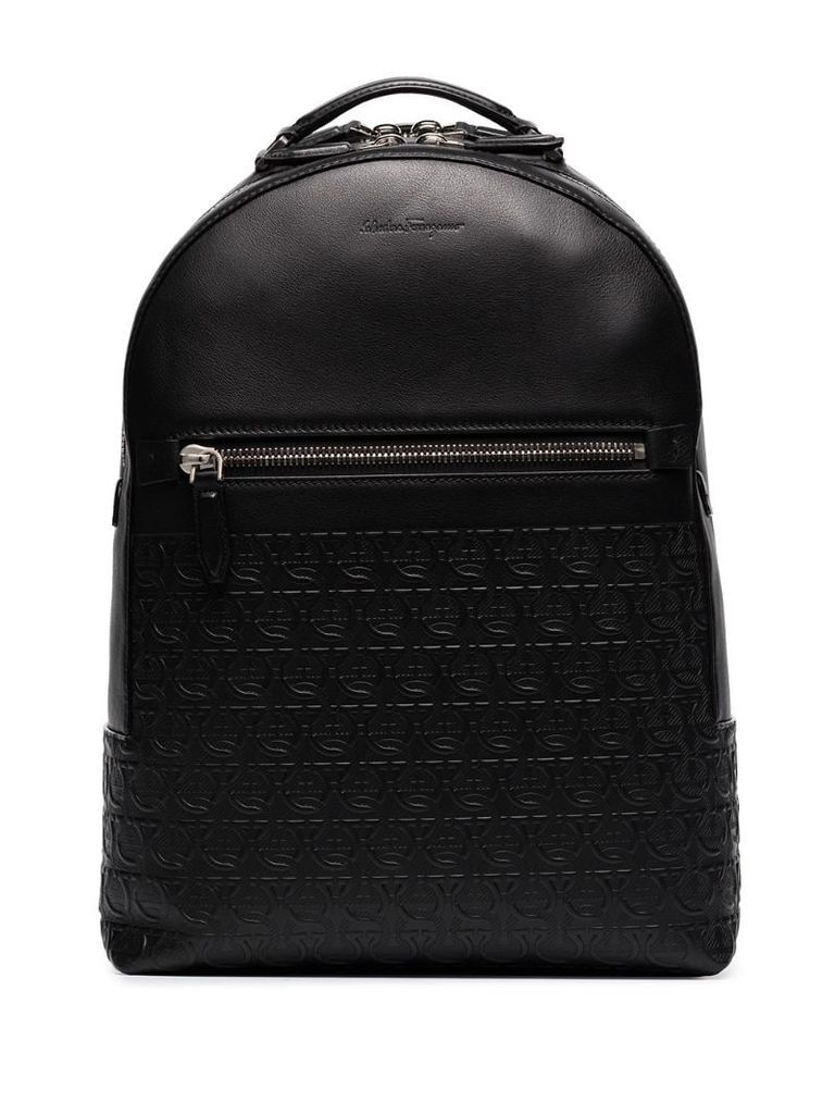 Gancini embossed-logo backpack
