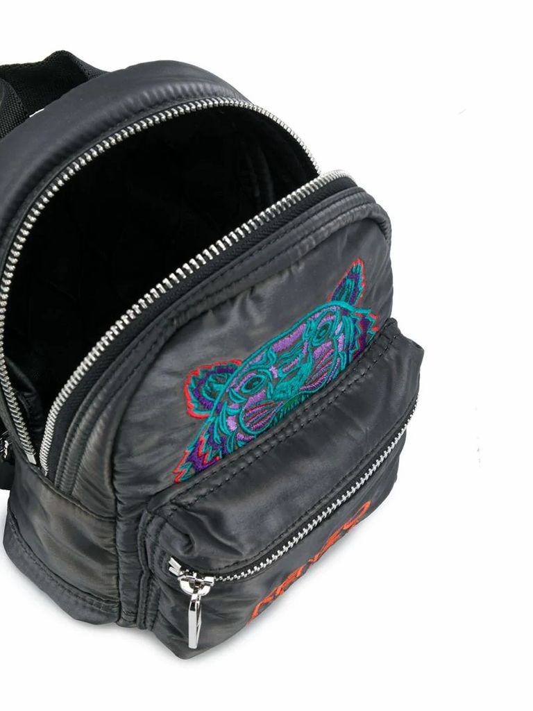 Tiger logo embroidered mini backpack