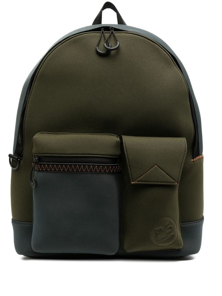 two-tone panelled backpack