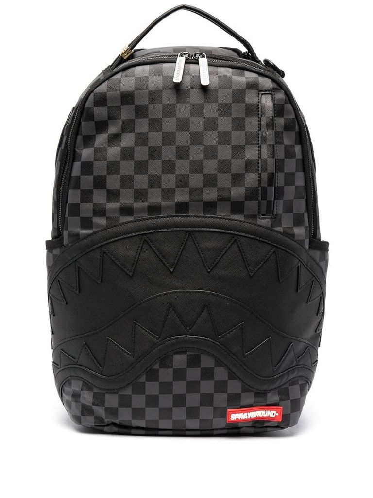 checkerboard-print backpack