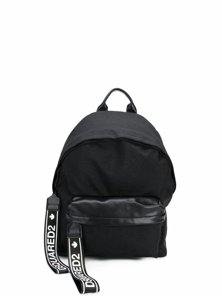 branded zip tab backpack